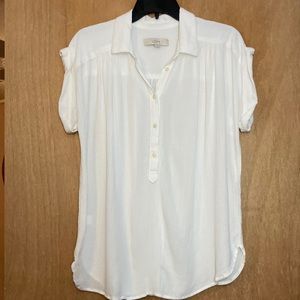 Loft White Linen Blouse